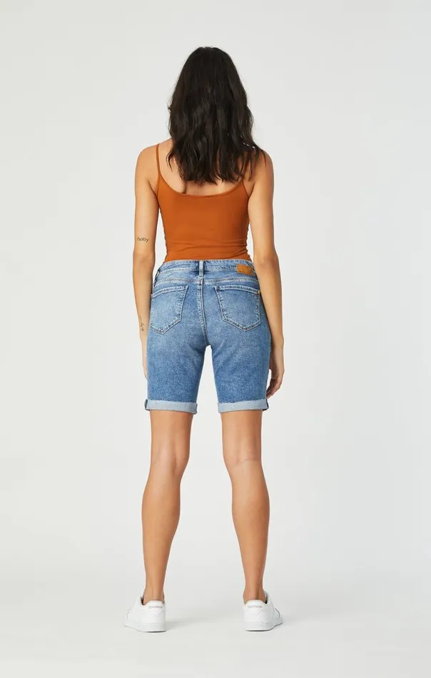 Alexis Shorts In Used Ripped and Fringe Vintage Women Mavi Jeans Shorts