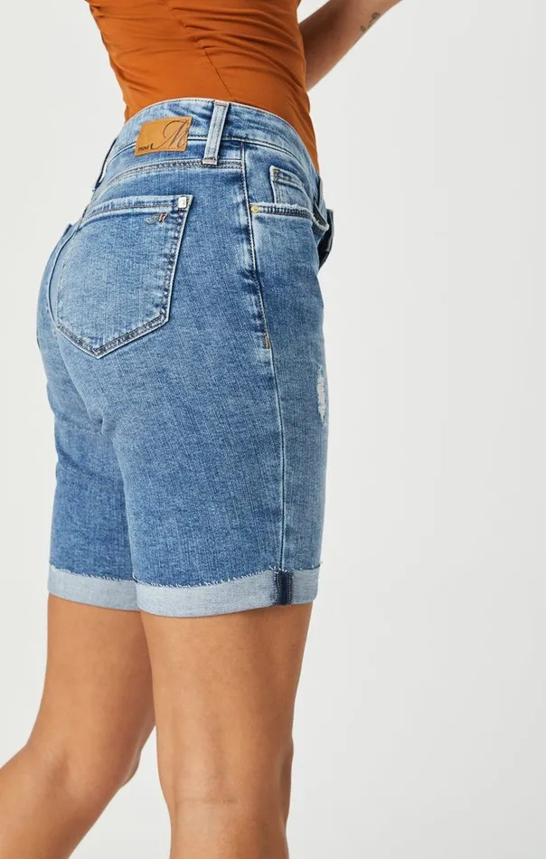 Alexis Shorts In Used Ripped and Fringe Vintage Women Mavi Jeans Shorts