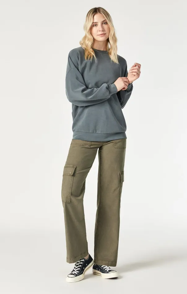 Alva Straight Cargo Pants In Capers Luxe Twill Women Mavi Jeans Pants
