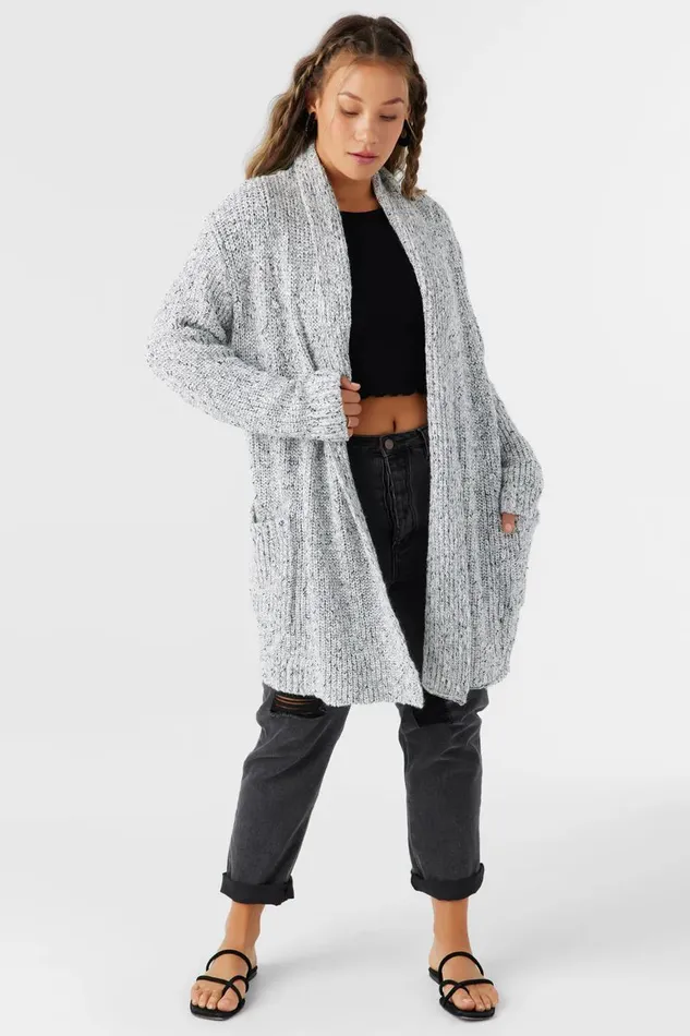 AMARA LONG CARDIGAN SWEATER Winter White Women O039NEILL Clothing