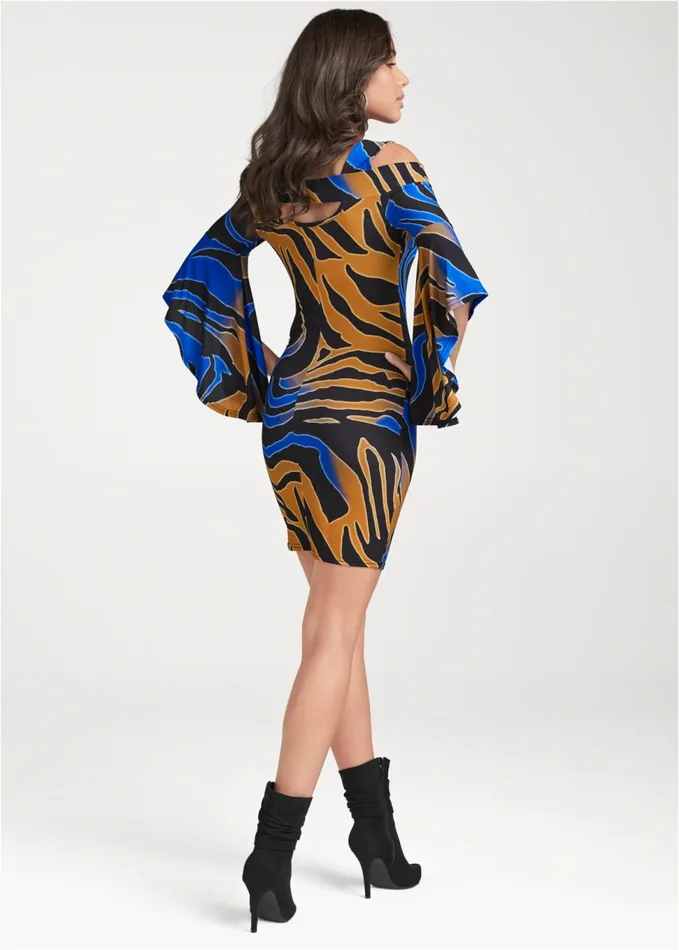 ANIMAL PRINT DRESS Blue Multi Women VENUS Bodycon Dresses
