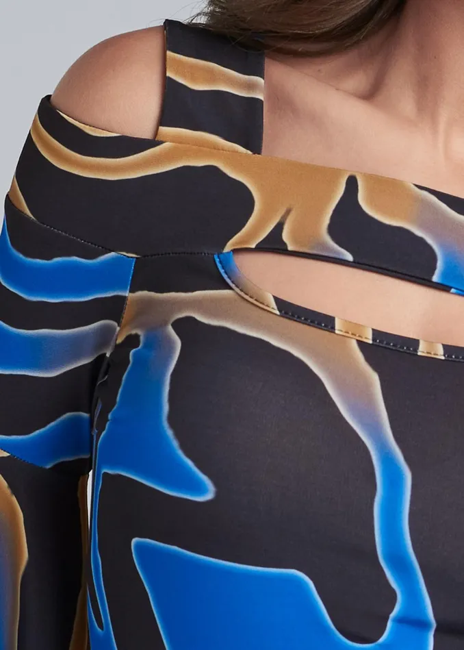 ANIMAL PRINT DRESS Blue Multi Women VENUS Bodycon Dresses