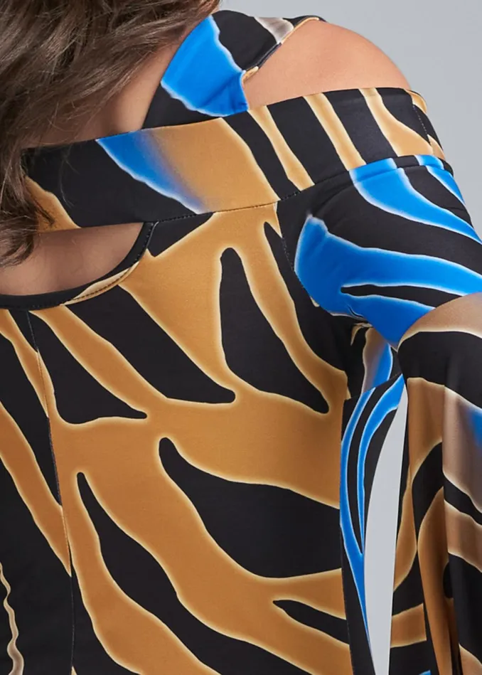 ANIMAL PRINT DRESS Blue Multi Women VENUS Bodycon Dresses