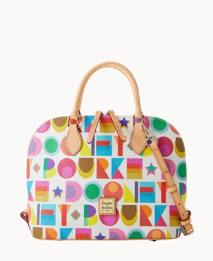 Art Deco Zip Zip Satchel White Woman Dooney and Bourke Satchels
