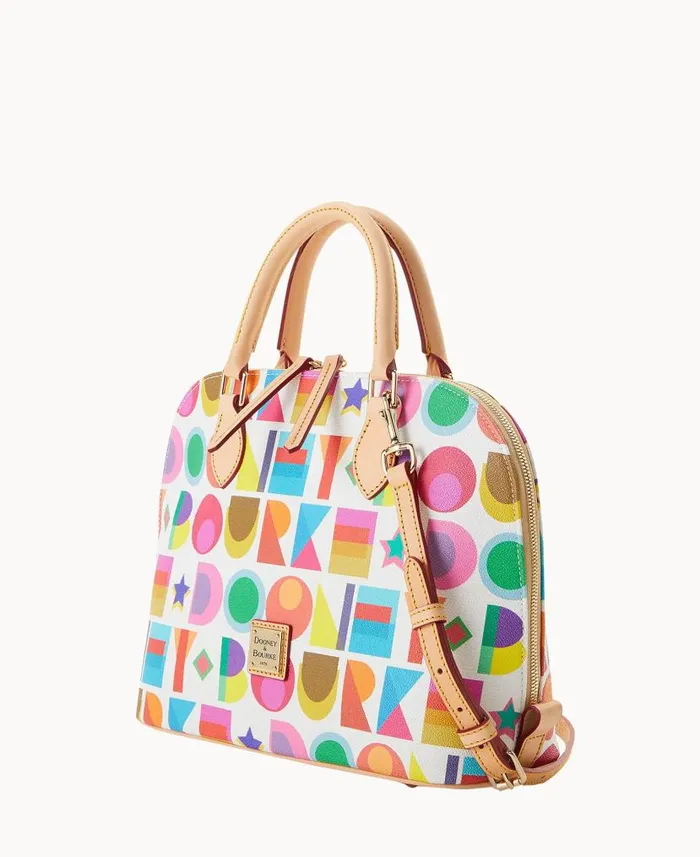Art Deco Zip Zip Satchel White Woman Dooney and Bourke Satchels