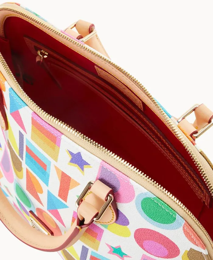 Art Deco Zip Zip Satchel White Woman Dooney and Bourke Satchels