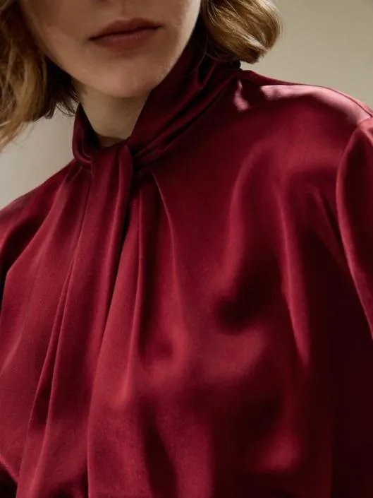 Asymmetrical Embellished Pleats Shirt Women Blouses Lilysilk Shirts