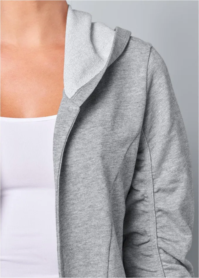 ASYMMETRICAL LOUNGE HOODIE Heather Grey Women VENUS Sweatshirts and Hoodies