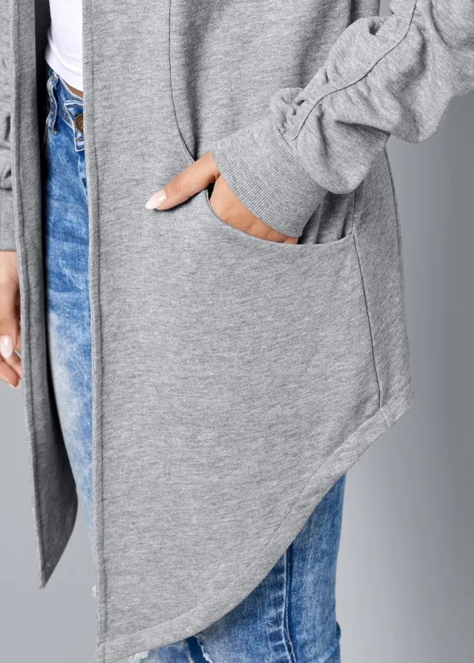 ASYMMETRICAL LOUNGE HOODIE Heather Grey Women VENUS Sweatshirts and Hoodies