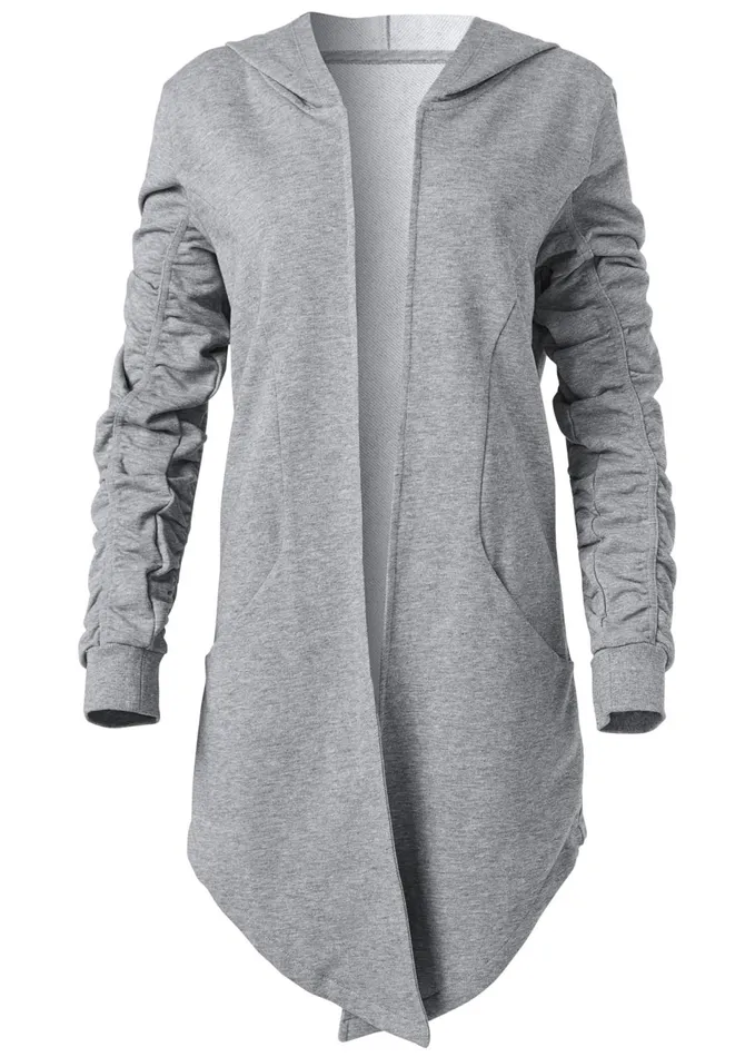 ASYMMETRICAL LOUNGE HOODIE Heather Grey Women VENUS Sweatshirts and Hoodies