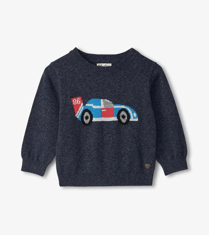 Baby and Toddler Boys Racecar Crew Neck Sweater Hatley