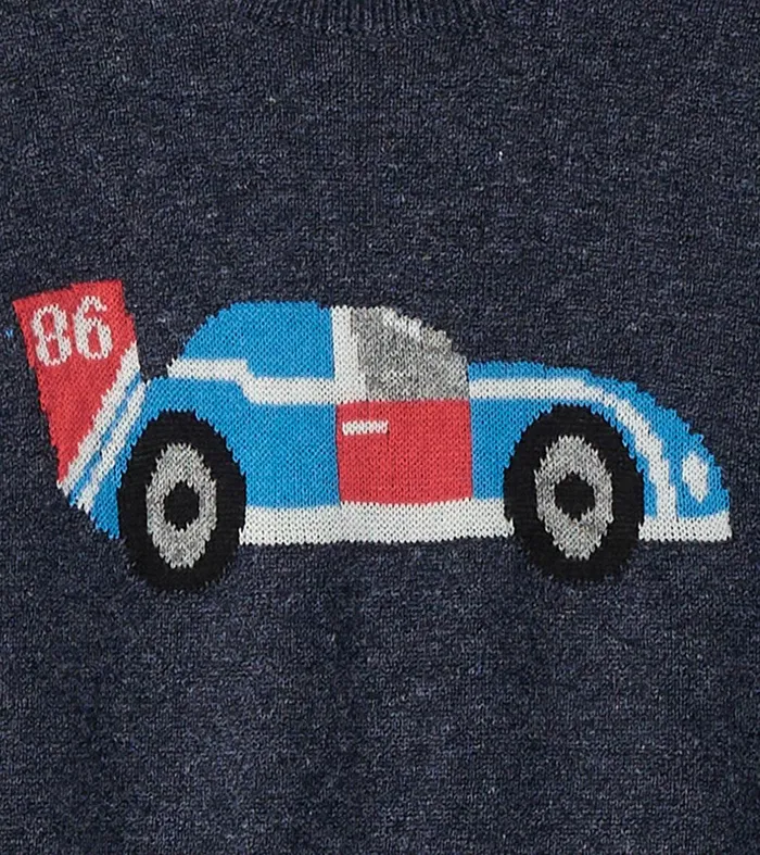 Baby and Toddler Boys Racecar Crew Neck Sweater Hatley