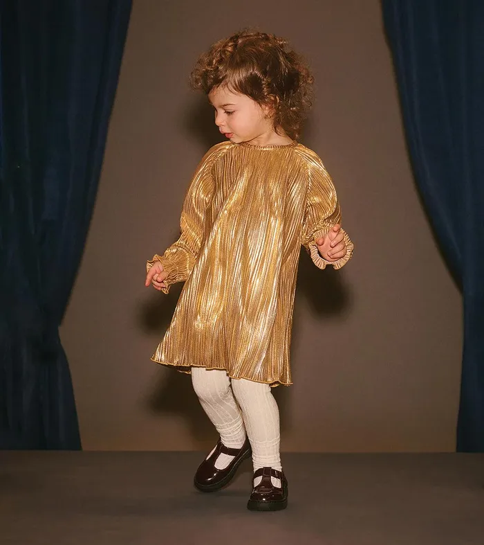 Baby and Toddler Gold Metallic Special Dress Hatley