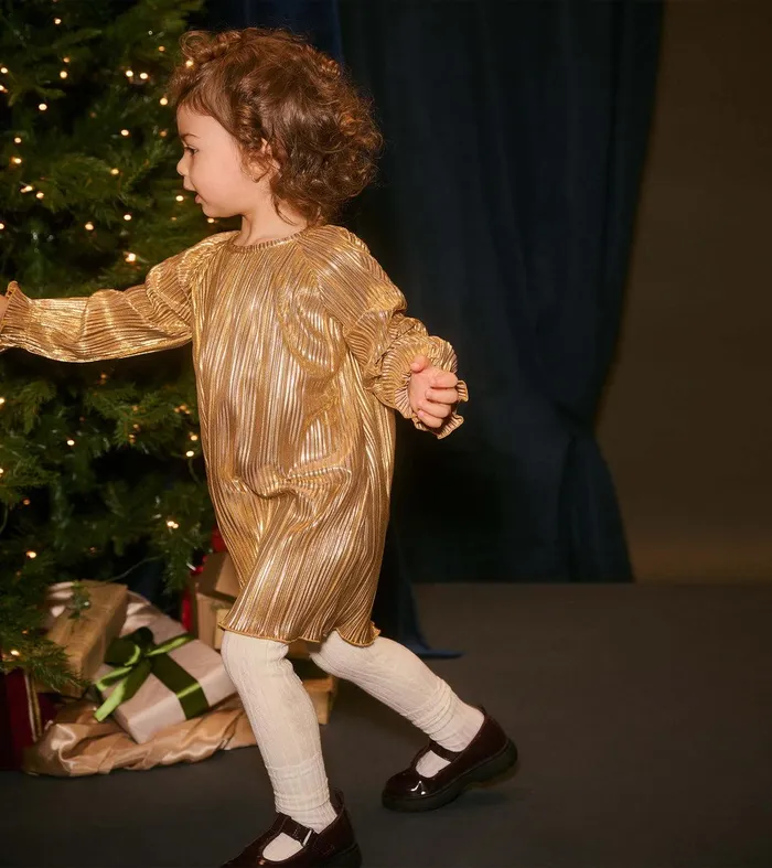 Baby and Toddler Gold Metallic Special Dress Hatley