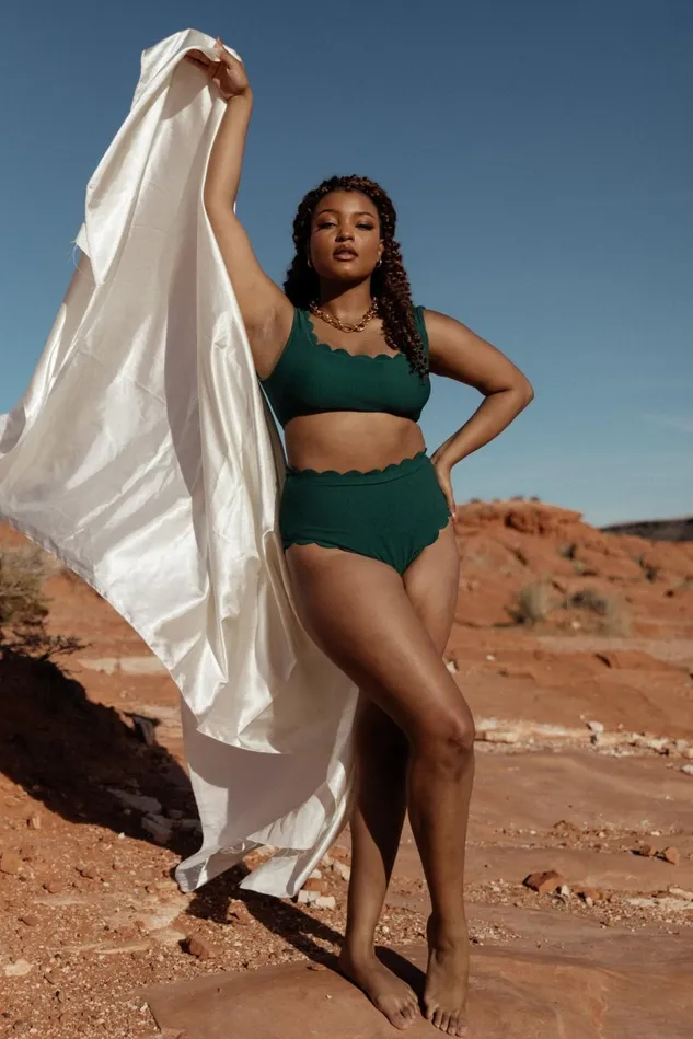 Baltic Born Bikini Women Honolulu Scalloped Bikini Top Green Baltic Born Bikini Women Honolulu Scalloped Bikini Top Green