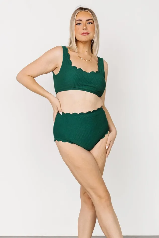 Baltic Born Bikini Women Honolulu Scalloped Bikini Top Green Baltic Born Bikini Women Honolulu Scalloped Bikini Top Green