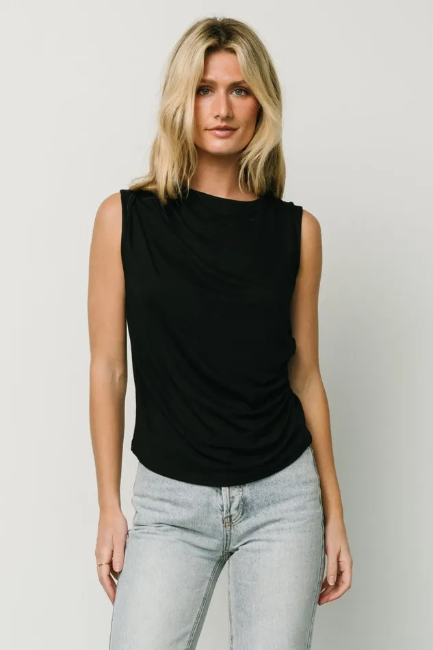Baltic Born Blouses Shirts Women Jia Ruched Tank Top Black