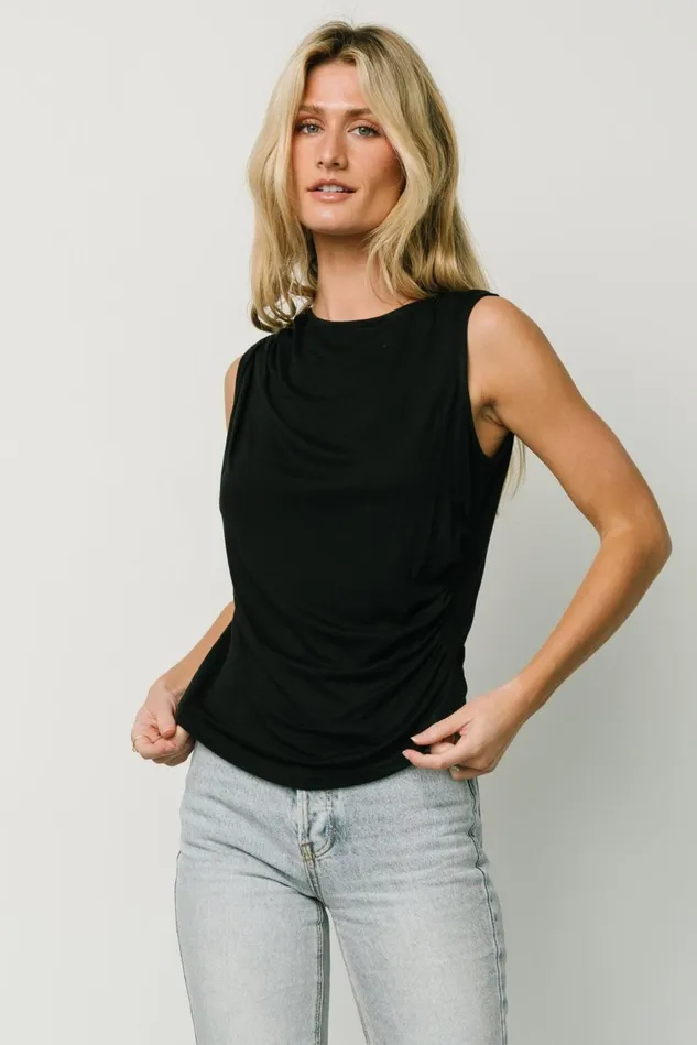 Baltic Born Blouses Shirts Women Jia Ruched Tank Top Black Baltic Born Blouses Shirts Women Jia Ruched Tank Top Black