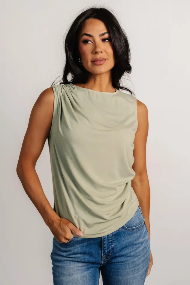 Baltic Born Blouses Shirts Women Jia Ruched Tank Top Light Sage