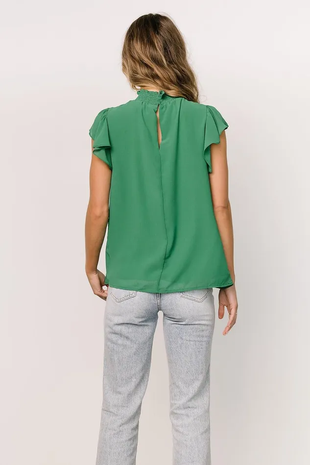 Baltic Born Blouses Shirts Women Leah Mock Neck Top Green Baltic Born Blouses Shirts Women Leah Mock Neck Top Green