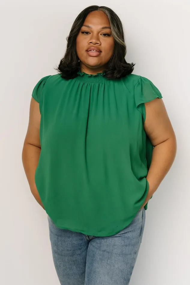Baltic Born Blouses Shirts Women Leah Mock Neck Top Green Baltic Born Blouses Shirts Women Leah Mock Neck Top Green