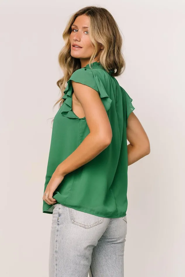 Baltic Born Blouses Shirts Women Leah Mock Neck Top Green Baltic Born Blouses Shirts Women Leah Mock Neck Top Green