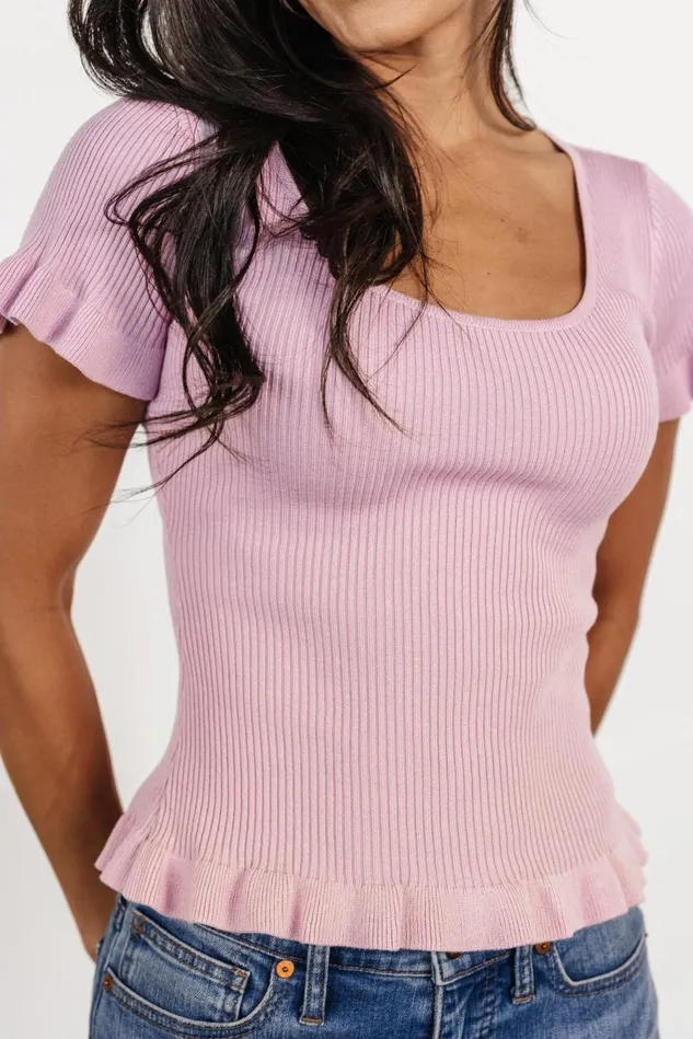 Baltic Born Blouses Shirts Women Paley Ribbed Top Mauve Pink Baltic Born Blouses Shirts Women Paley Ribbed Top Mauve Pink