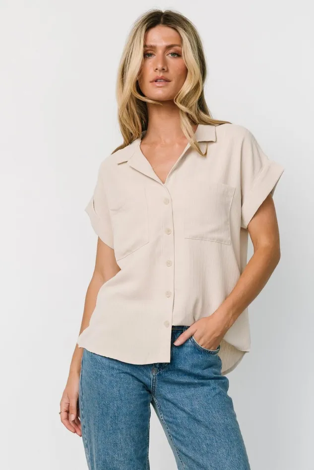 Baltic Born Blouses Shirts Women Shaylee Button Up Top Natural