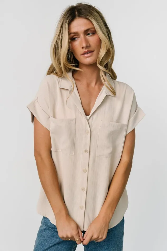 Baltic Born Blouses Shirts Women Shaylee Button Up Top Natural Baltic Born Blouses Shirts Women Shaylee Button Up Top Natural