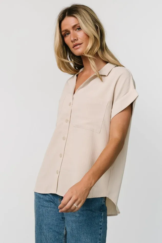 Baltic Born Blouses Shirts Women Shaylee Button Up Top Natural Baltic Born Blouses Shirts Women Shaylee Button Up Top Natural