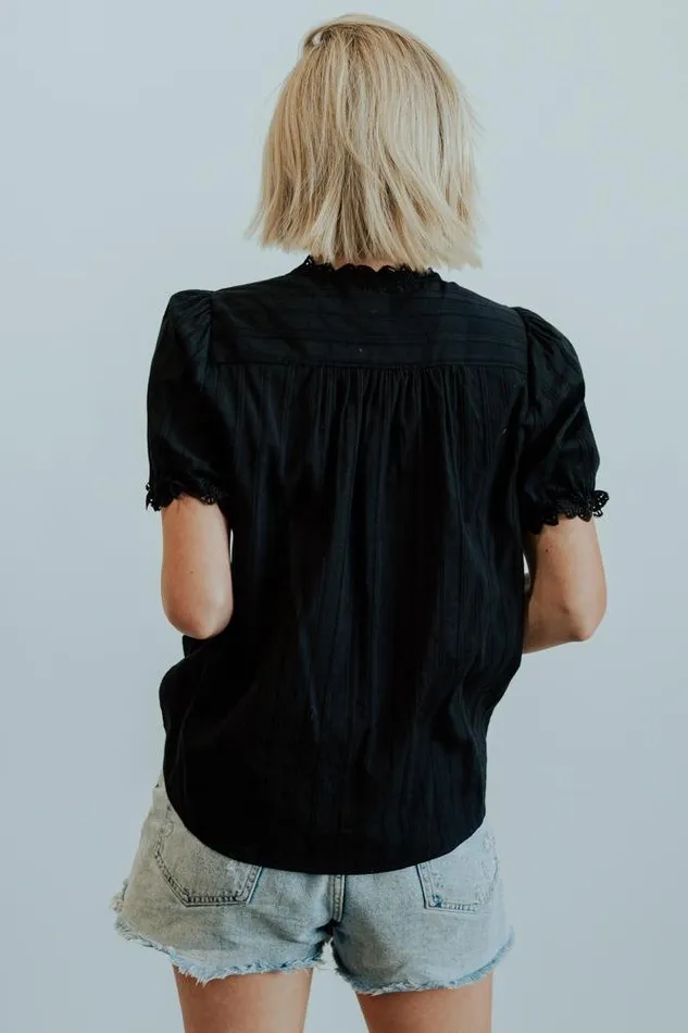 Baltic Born Blouses Shirts Women Sloane Button Top Black