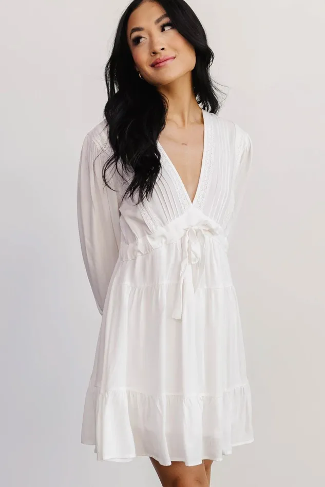 Baltic Born Bridal Women Amelia Boho Mini Dress Off White