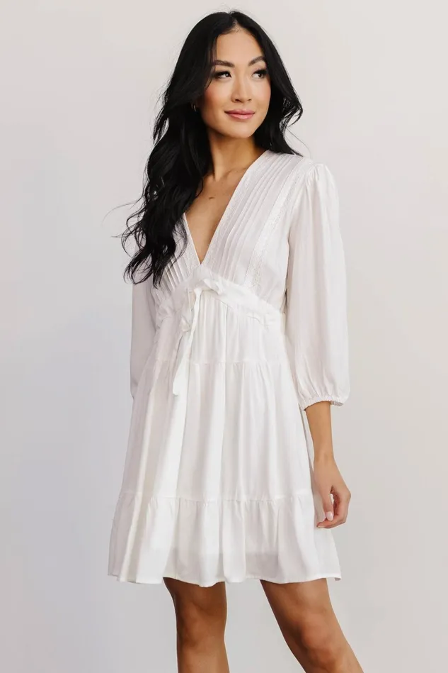 Baltic Born Bridal Women Amelia Boho Mini Dress Off White