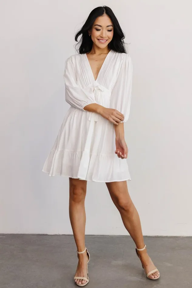 Baltic Born Bridal Women Amelia Boho Mini Dress Off White
