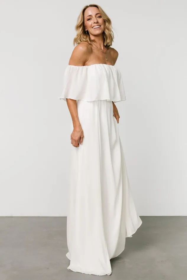 Baltic Born Bridal Women Diana Off Shoulder Maxi Dress Off White Baltic Born Bridal Women Diana Off Shoulder Maxi Dress Off White