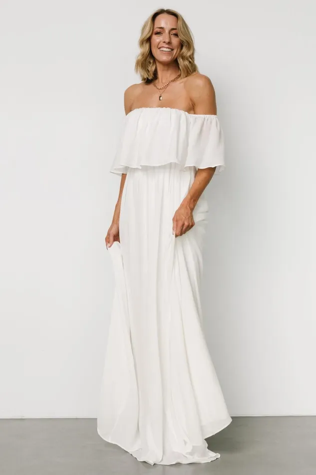 Baltic Born Bridal Women Diana Off Shoulder Maxi Dress Off White Baltic Born Bridal Women Diana Off Shoulder Maxi Dress Off White