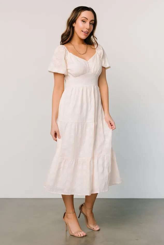 Baltic Born Bridal Women Mildred Embroidered Midi Dress Vintage Cream Baltic Born Bridal Women Mildred Embroidered Midi Dress Vintage Cream