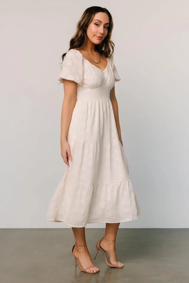 Baltic Born Bridal Women Mildred Embroidered Midi Dress Vintage Cream Baltic Born Bridal Women Mildred Embroidered Midi Dress Vintage Cream