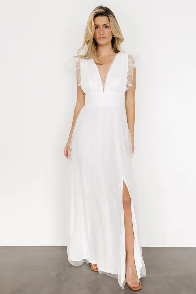 Baltic Born Bridal Women Nova Shimmer Maxi Dress White