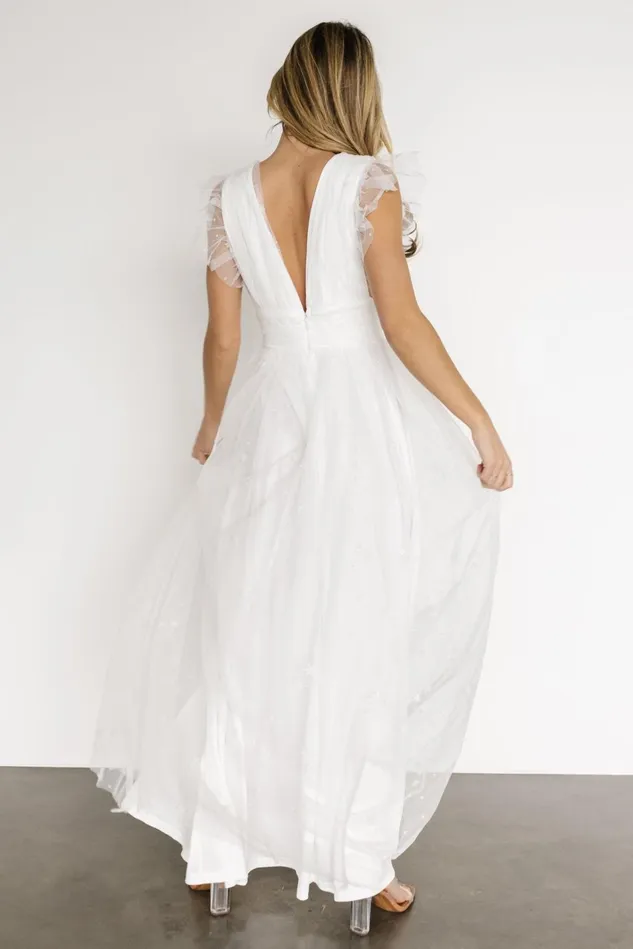 Baltic Born Bridal Women Nova Shimmer Maxi Dress White Baltic Born Bridal Women Nova Shimmer Maxi Dress White