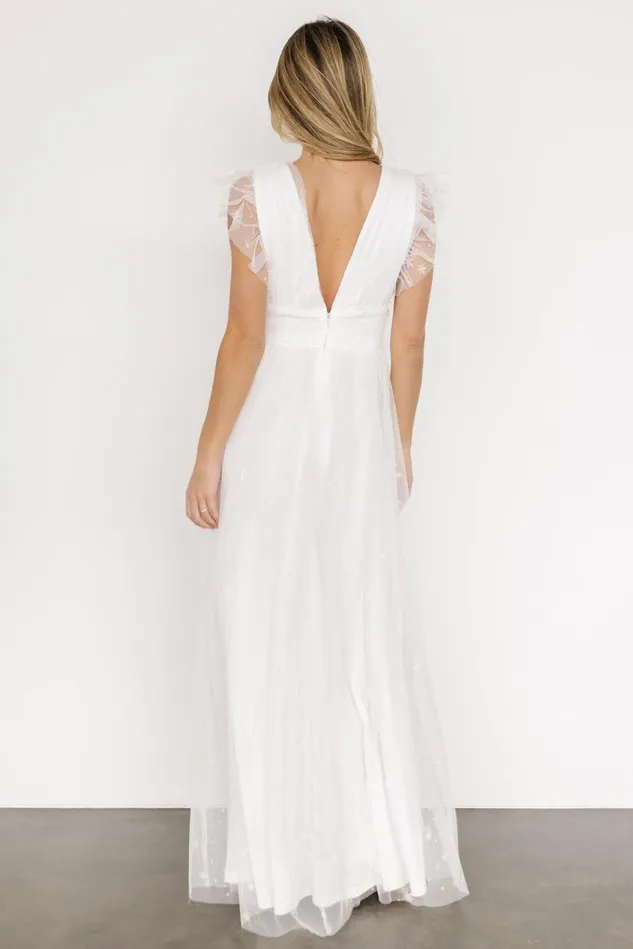 Baltic Born Bridal Women Nova Shimmer Maxi Dress White Baltic Born Bridal Women Nova Shimmer Maxi Dress White