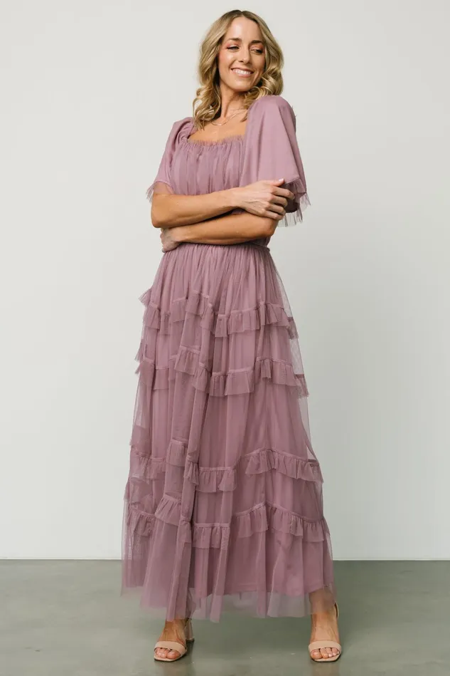 Baltic Born Bump Friendly Women Magdalena Tulle Maxi Dress Dusty Orchid