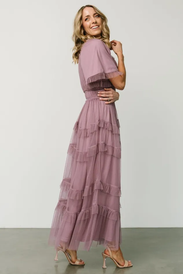Baltic Born Bump Friendly Women Magdalena Tulle Maxi Dress Dusty Orchid