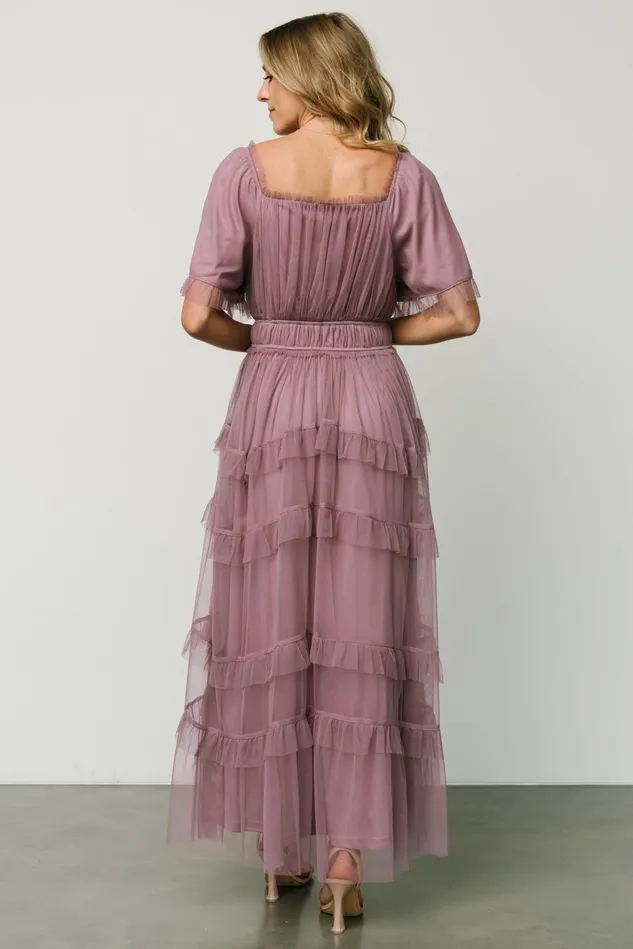 Baltic Born Bump Friendly Women Magdalena Tulle Maxi Dress Dusty Orchid