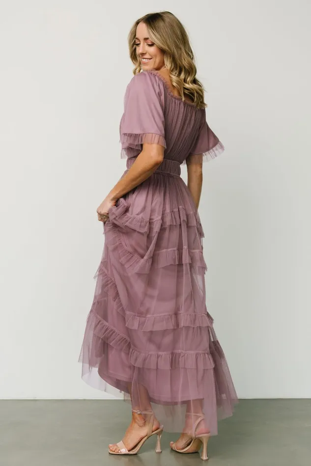 Baltic Born Bump Friendly Women Magdalena Tulle Maxi Dress Dusty Orchid