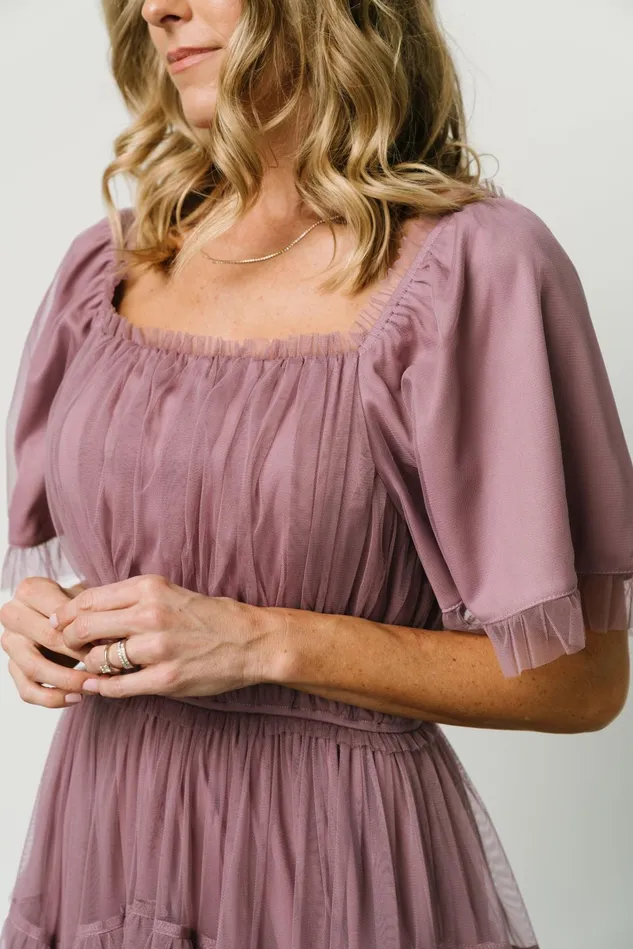 Baltic Born Bump Friendly Women Magdalena Tulle Maxi Dress Dusty Orchid