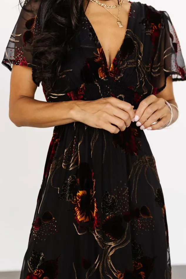 Baltic Born Bump Friendly Women Valen Maxi Dress Black Multi