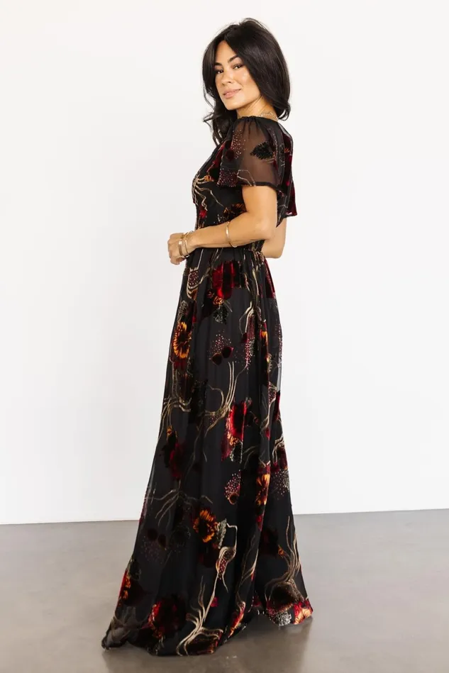 Baltic Born Bump Friendly Women Valen Maxi Dress Black Multi