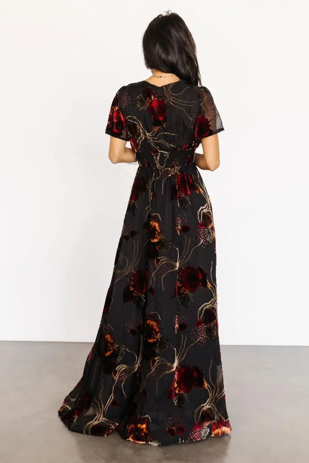 Baltic Born Bump Friendly Women Valen Maxi Dress Black Multi