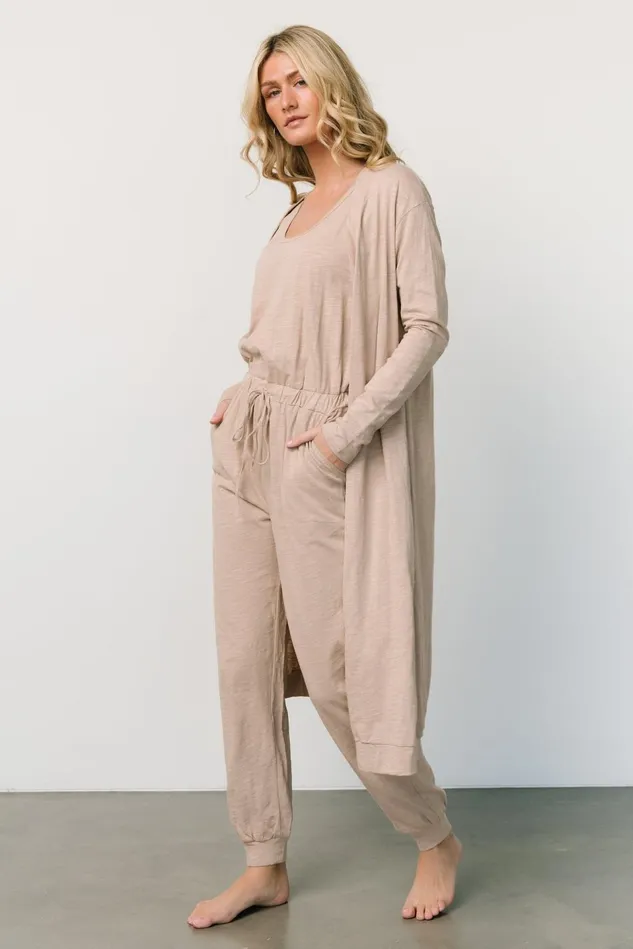 Baltic Born Cardigans Women Janae Jumpsuit Cardigan Set Oatmeal